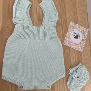 Conjunto cotton menina | verde àgua