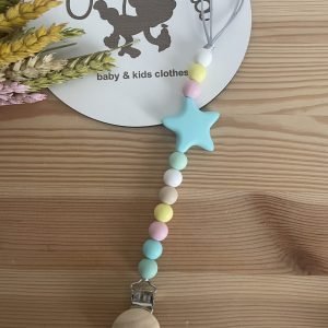 Prendedor de chupeta | estrela azul água