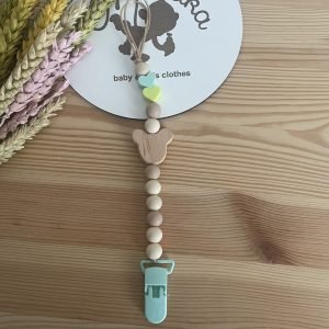 Prendedor de chupeta | urso verde