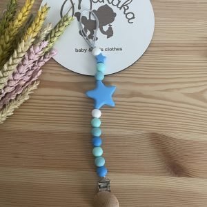 Prendedor de chupeta | estrela azul